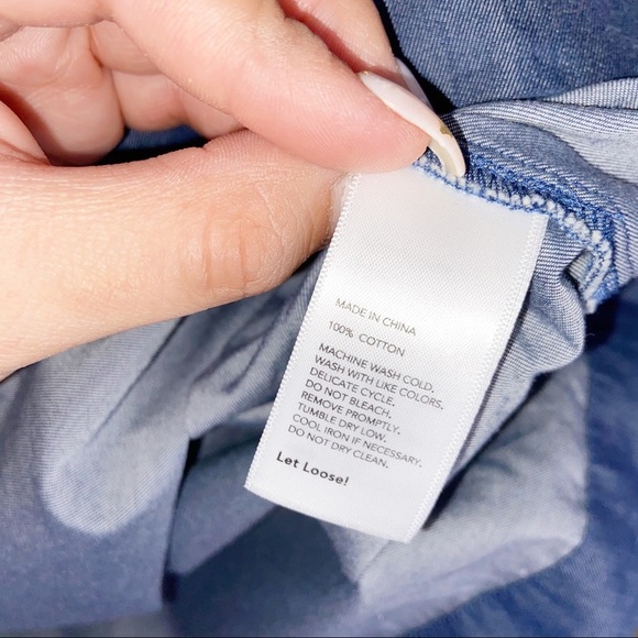 Kate Spade Blue Chambray Wrap Long Sleeve Dress - Picture 8 of 9